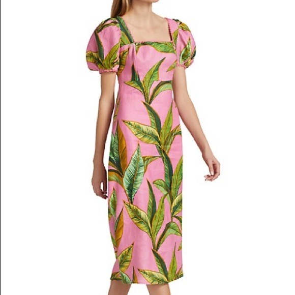 Farm Rio Foliage-Print Cross-Back Midi Dress - Picture 4 of 9
